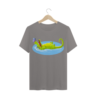 Nome do produto Camiseta Quality Masculina Estampa Jacaré Relaxando na Água