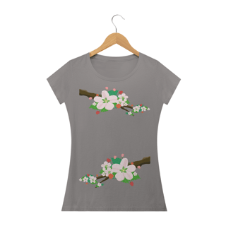 Nome do produto Camiseta Baby Long Quality Estampa Galho com Flores