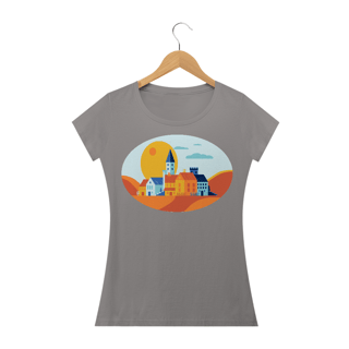 Nome do produto Camiseta Baby Long Quality Estampa Desenho Pequena Cidade