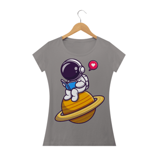 Nome do produto Camiseta Baby Long Quality Estampa Astronauta Lendo