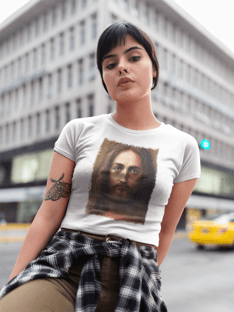 Nome do produtoCamiseta Jesus e o rosto do Sudário - (unissex)
