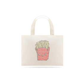 Eco Bag Eu amo batata frita em vários idiomas