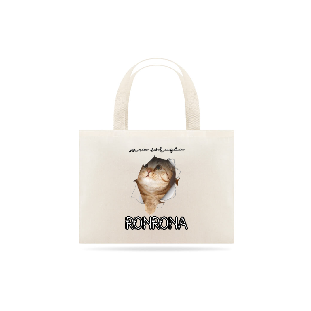 Nome do produto: Ecobag Meu Coração Ronrona