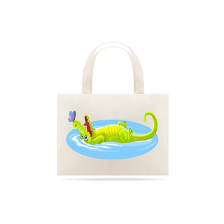 Nome do produto Bolsa Eco Bag Grande Estampa Jacaré Relaxando na Água