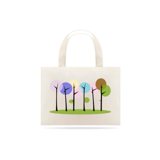 Nome do produto Bolsa Eco Bag Grande Estampa Desenho Árvores Coloridas