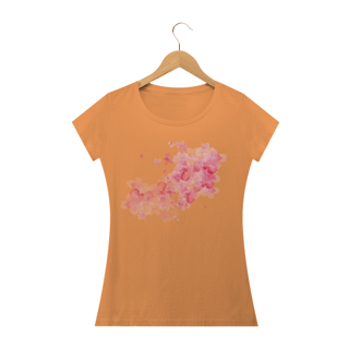 Nome do produto Camiseta Baby Long Estonada Feminina Estampa Flores Espalhadas