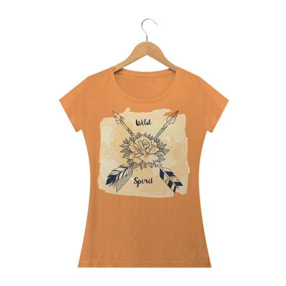 Camiseta Baby Long Estonada Estampa Espírito selvagem