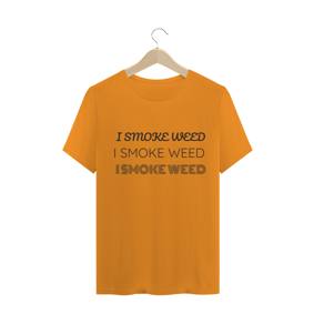 Camiseta  I SMOKE WEED (LARANJA,VERDE)