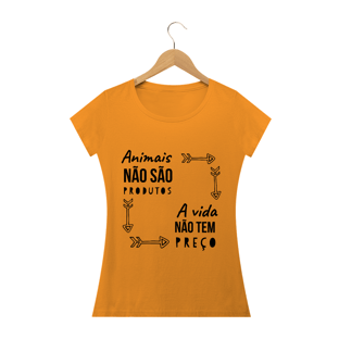 Nome do produtoT Shirt Vegana - Animais não são produtos a vida não tem preço