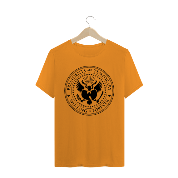 Camiseta de Malha Quality Wu Tang Clan  Presidents Are Temporary Logo Black