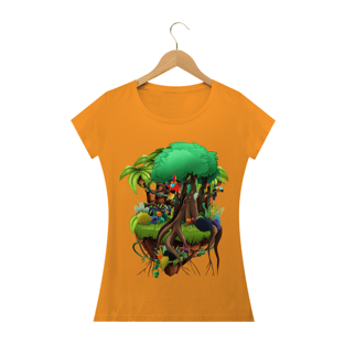 Nome do produtoCamiseta Baby Long Feminina - Ilha Flutuante