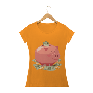 Nome do produtoCamiseta Baby Long Feminina - Porco da Poupança