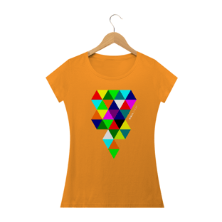 Nome do produtoTriângulos Coloridos, Camiseta Feminina, Bluza.com.br