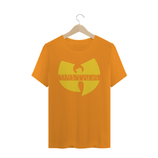Nome do produtoCamiseta de Malha Quality Wu Tang Clan Logo Texto Tradicional Amarelo Claro