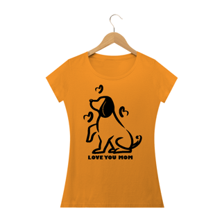 Nome do produto Camiseta Baby Long Quality Estampa Cachorro - Frase Love You Mom