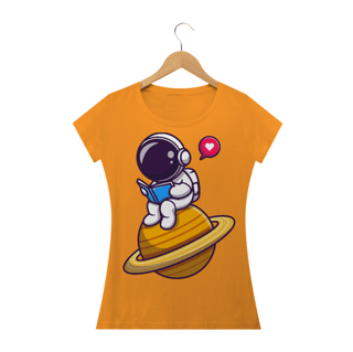 Nome do produto Camiseta Baby Long Quality Estampa Astronauta Lendo