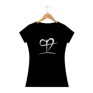 Nome do produtoCamisa Feminina Preta Coração e Cruz +Cores