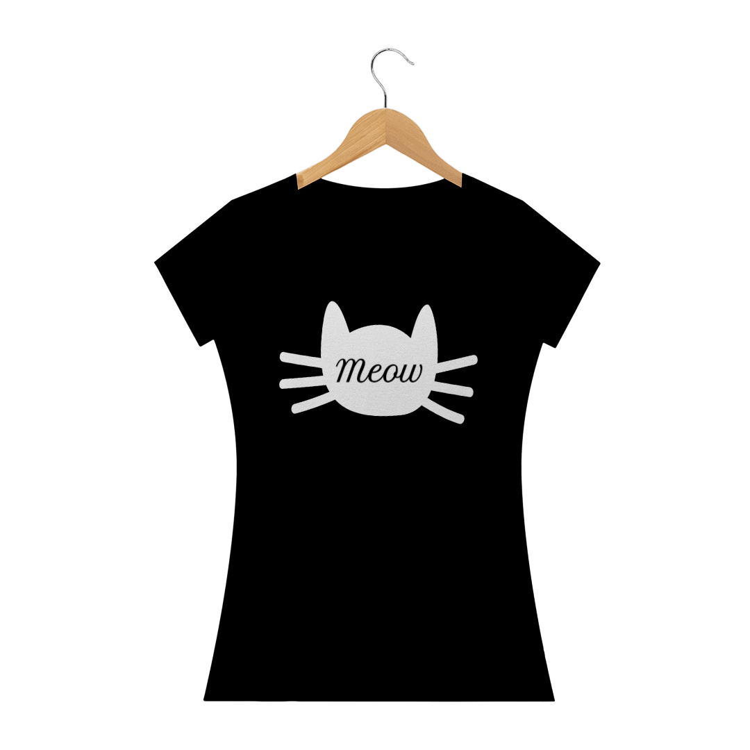 Camisa Feminina Preta Gato +Cores