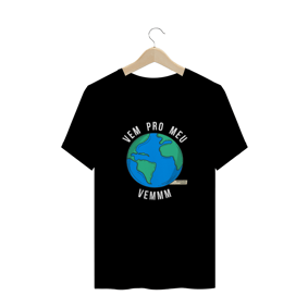 Camiseta Masculina Vem pro meu mundo vem - Preta
