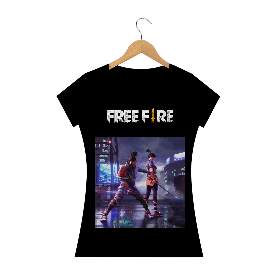 Camiseta Camisa Long Free Fire Feminina