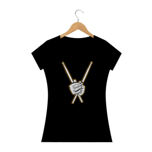 Nome do produtoCamiseta feminina Mãos e baquetas
