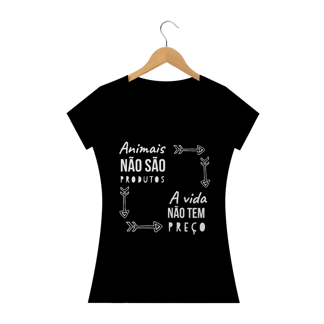 Nome do produto: T Shirt Vegana - Animais não são produtos, a vida não tem preço