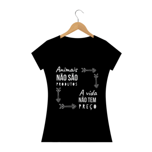 Nome do produtoT Shirt Vegana - Animais não são produtos, a vida não tem preço