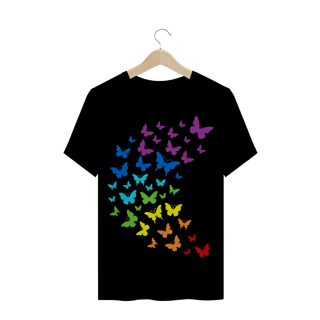 Nome do produto CAMISETA REVOADA DE BORBOLETAS ARCO IRIS