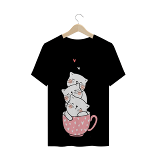Nome do produtoCamiseta Gatinhos na Xícara (gatos)