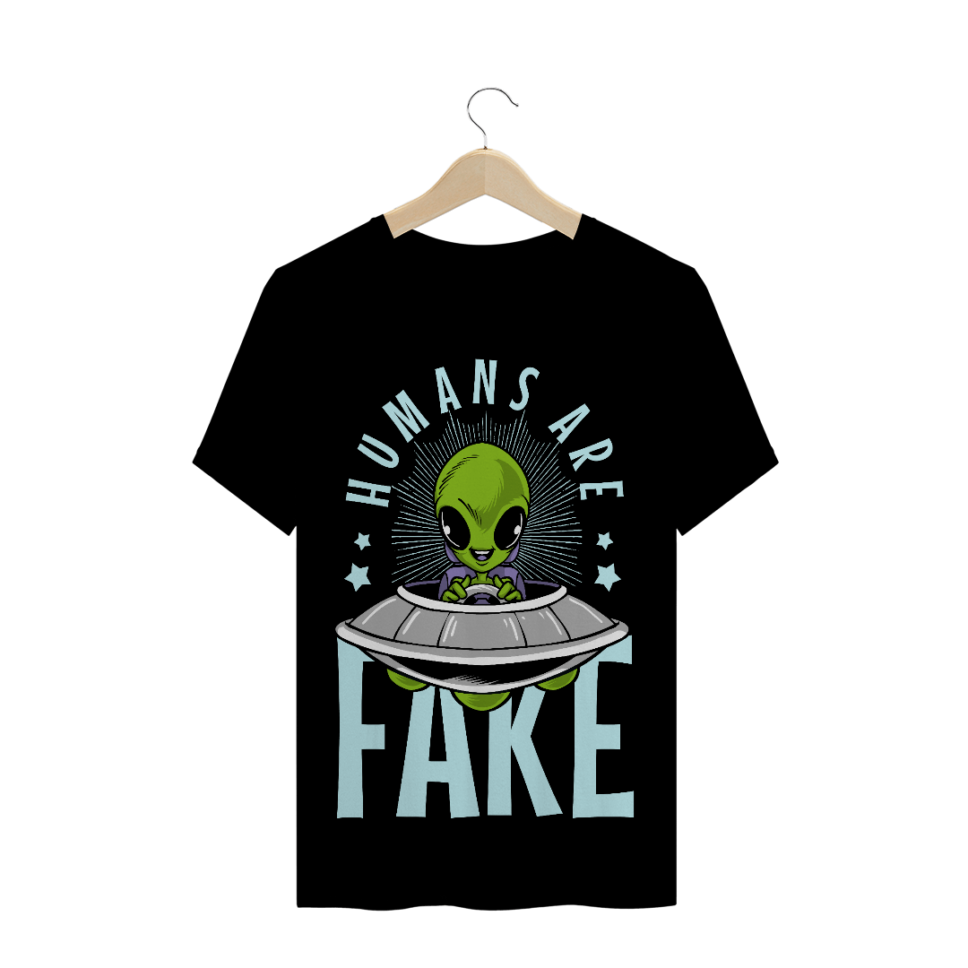 Nome do produto: Camiseta Humanos são Fake (aliens)