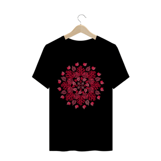 Nome do produto CAMISETA  MANDALA VERMELHA FOLHAS