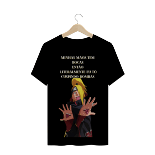 Nome do produtoCAMISA DEIDARA - MINHAS MÃOS TEM BOCAS (PRETA)
