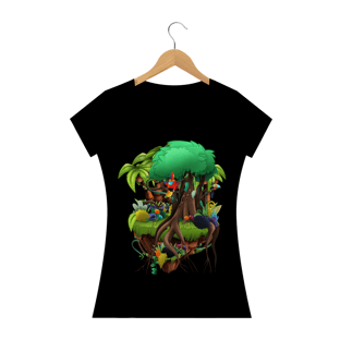 Nome do produtoCamiseta Baby Long Feminina - Ilha Flutuante
