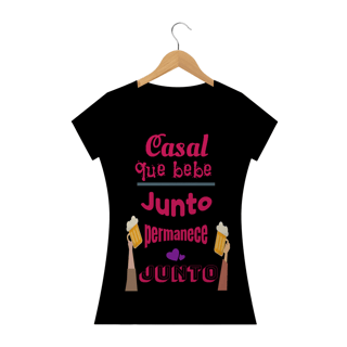 Nome do produto Camiseta Baby Long Quality Estampa Frase Casal que bebe junto permanece junto