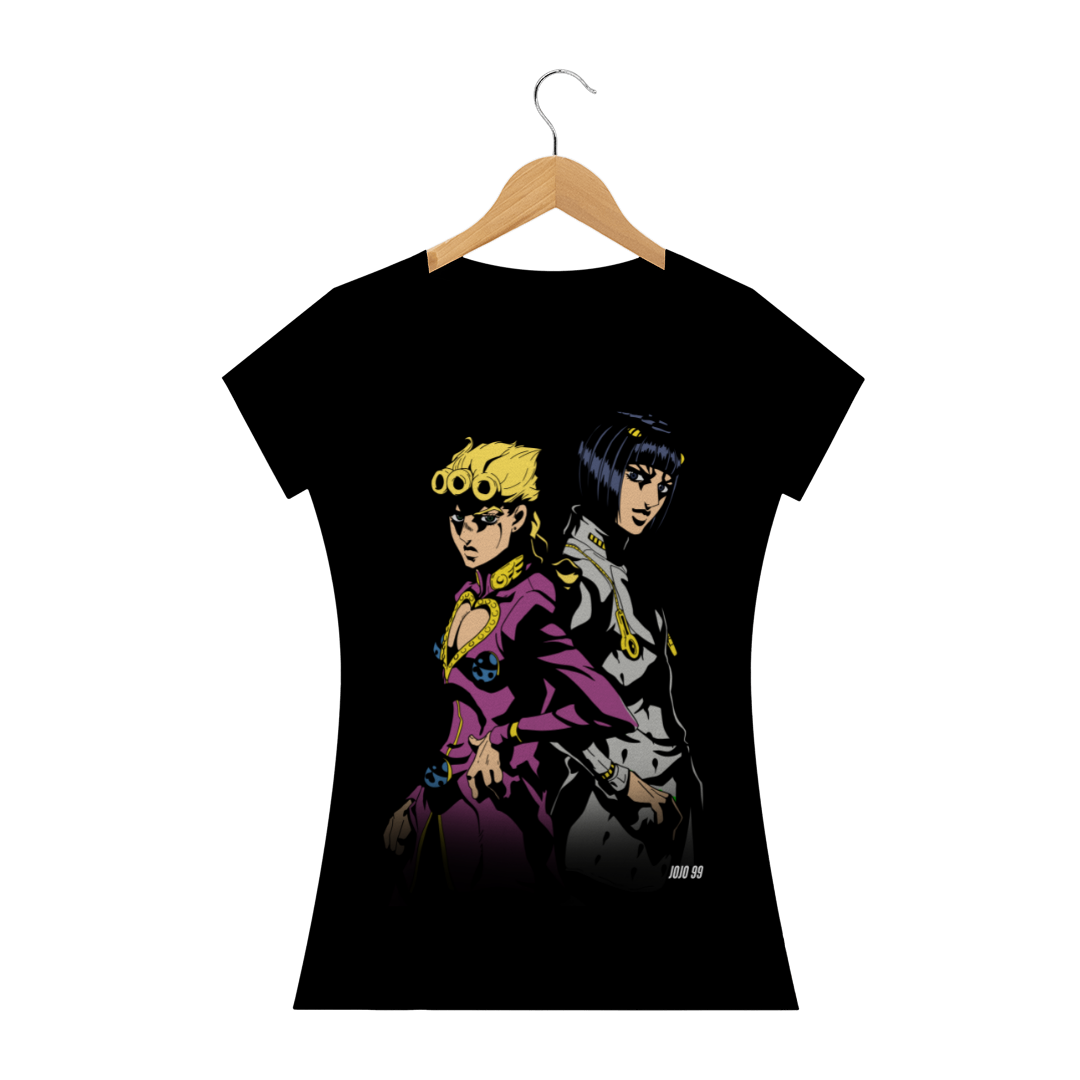 Camiseta Feminina Giorno Giovanna e Bruno Bucciaratti - JoJo's Bizarre Adventure Part 5: Vento Áureo e Golden Wind