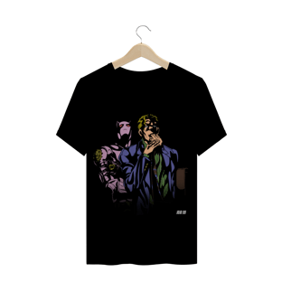 Nome do produtoCamiseta Yoshikage Kira e Killer Queen - JoJo's Bizarre Adventure Part 4: Diamond Is Unbreakable