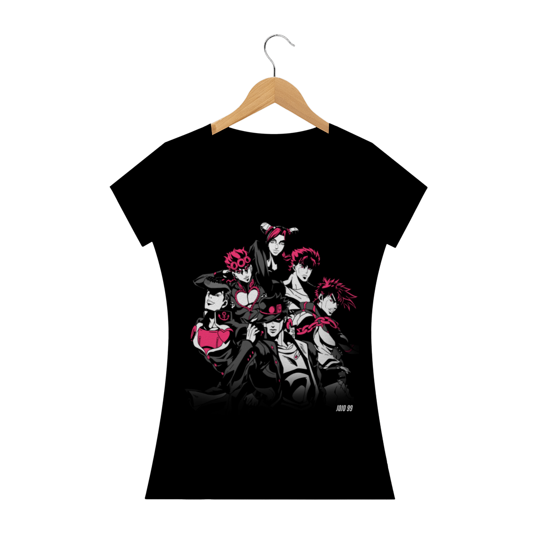 Camiseta Jonathan, Joseph, Jotaro, Josuke, Giorno e Jolyne (Todos os Joestar) - JoJo's Bizarre Adventure (VERSÃO ALTERNATIVA)