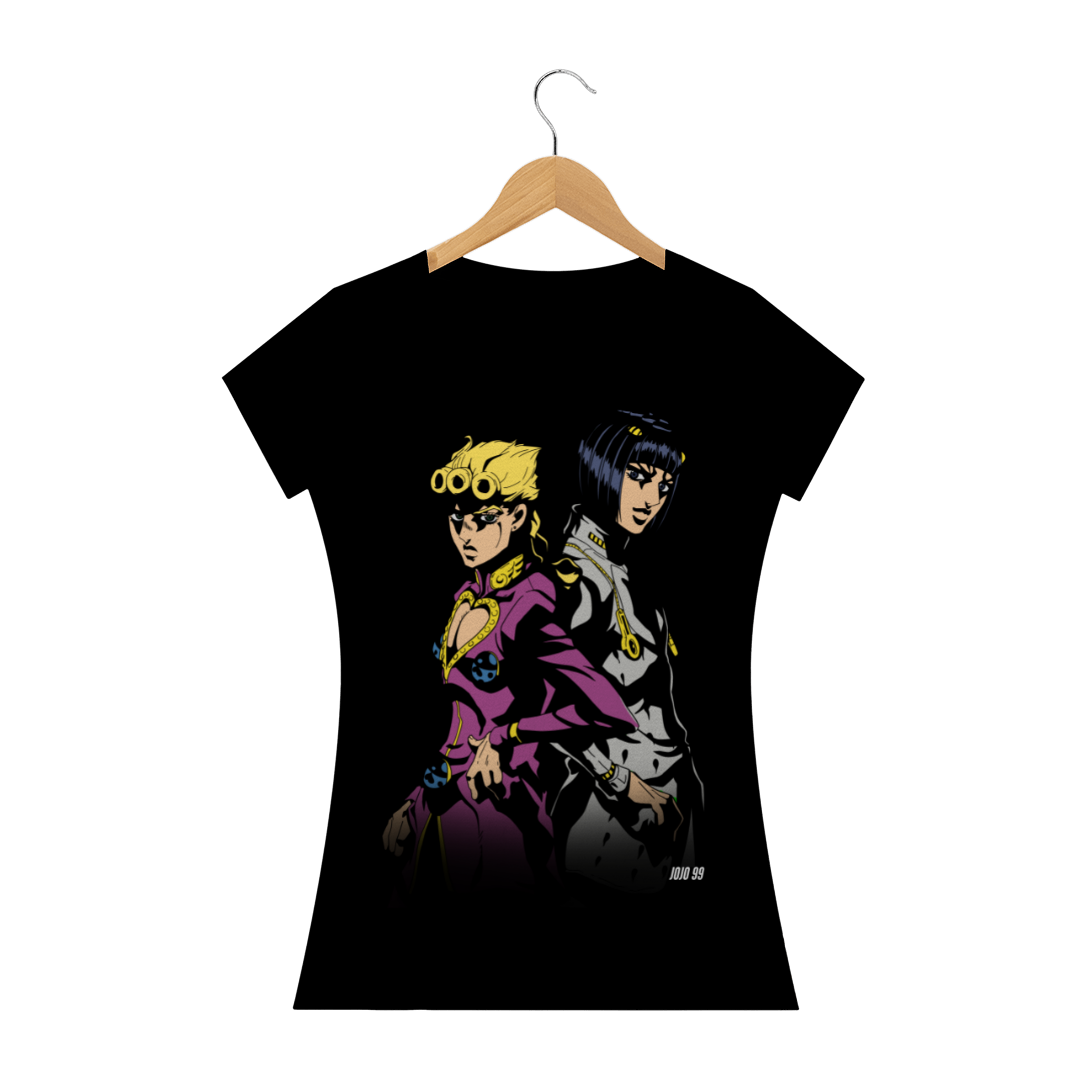 Camiseta Feminina Giorno Giovanna e Bruno Bucciaratti - JoJo's Bizarre Adventure Part 5: Vento Áureo e Golden Wind