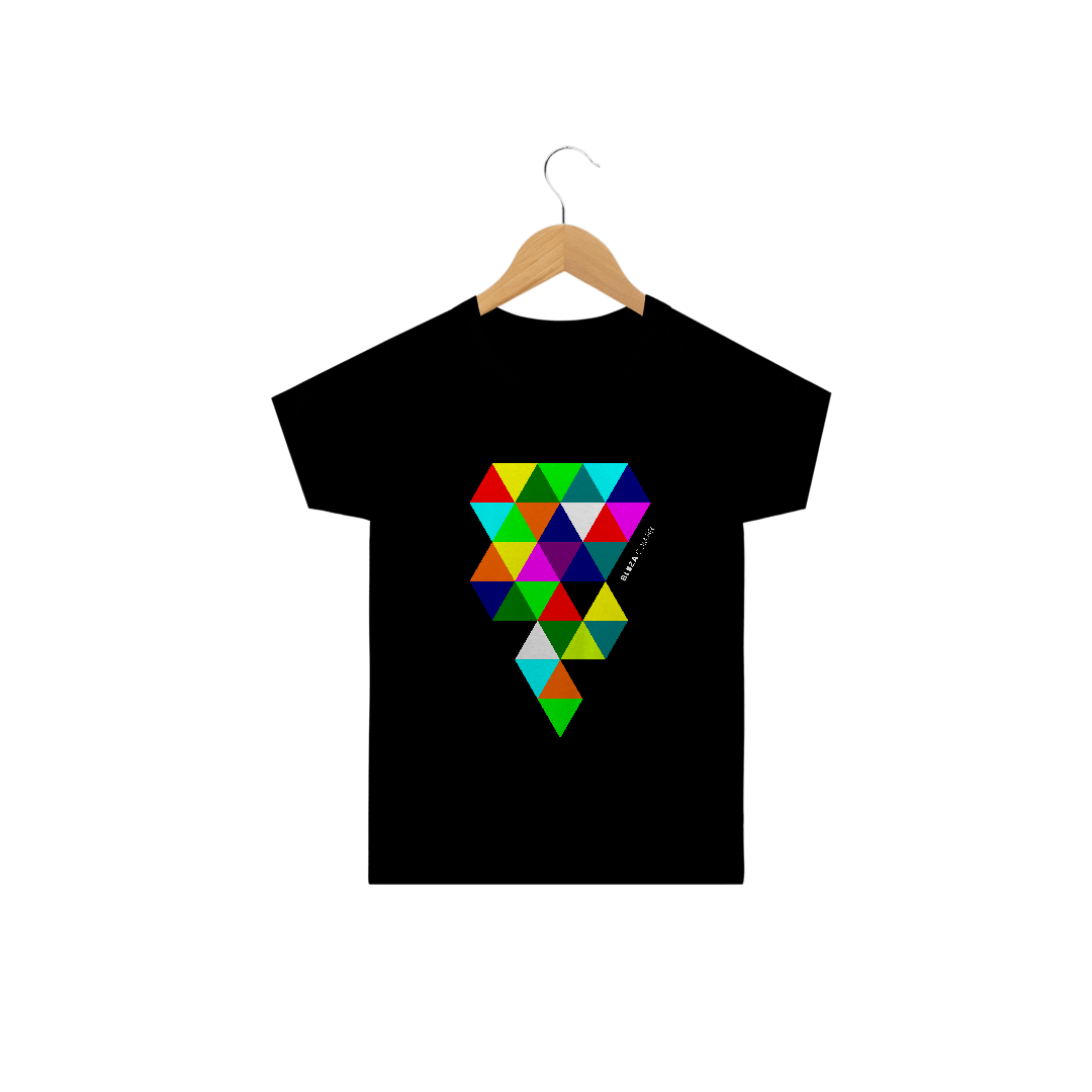 Nome do produto: Triângulos Coloridos, Camiseta Infantil, Bluza.com.br
