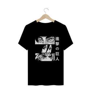 Nome do produtoT-Shirt Attack On Titan - Eren, Mikasa e Armin