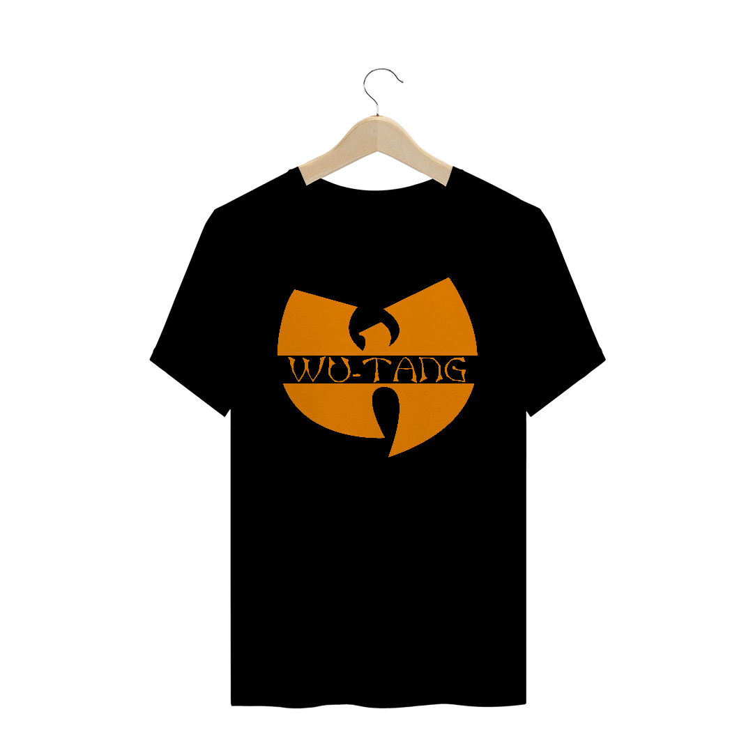 Nome do produto: Camiseta de Malha Quality Wu Tang Clan Logo Texto Tradicional Laranja