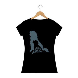 Nome do produto Camiseta Baby Long Quality Estampa Cachorro - Frase Hey Mom