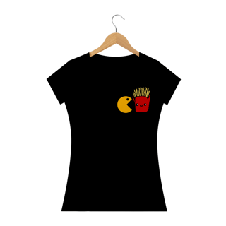 Nome do produto Camiseta Baby Long Quality Estampa PAC-MAN com Fritas