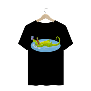 Nome do produto Camiseta Quality Masculina Estampa Jacaré Relaxando na Água