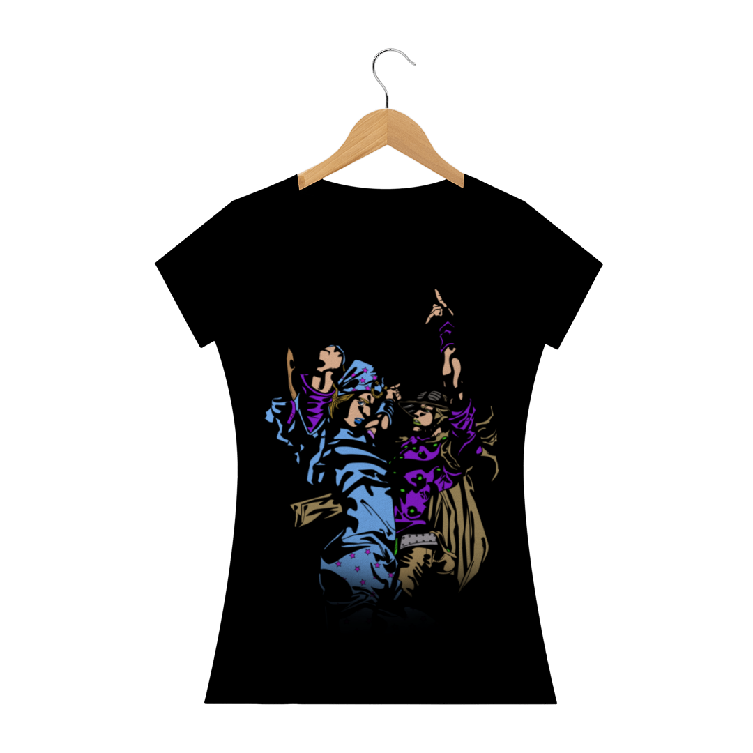 Camiseta Feminina Johnny Joestar e Gyro Zeppelli - JoJo's Bizarre Adventure Part 7: Steel Ball Run