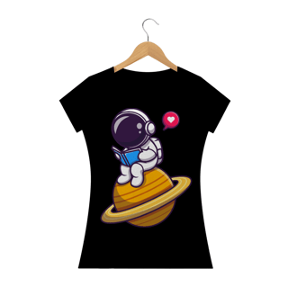 Nome do produto Camiseta Baby Long Quality Estampa Astronauta Lendo