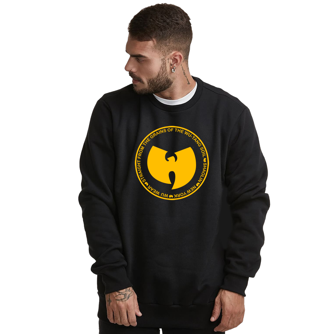 Moletom Fechado Wu Tang Clan Interior Flanelado Stamp Amarelo