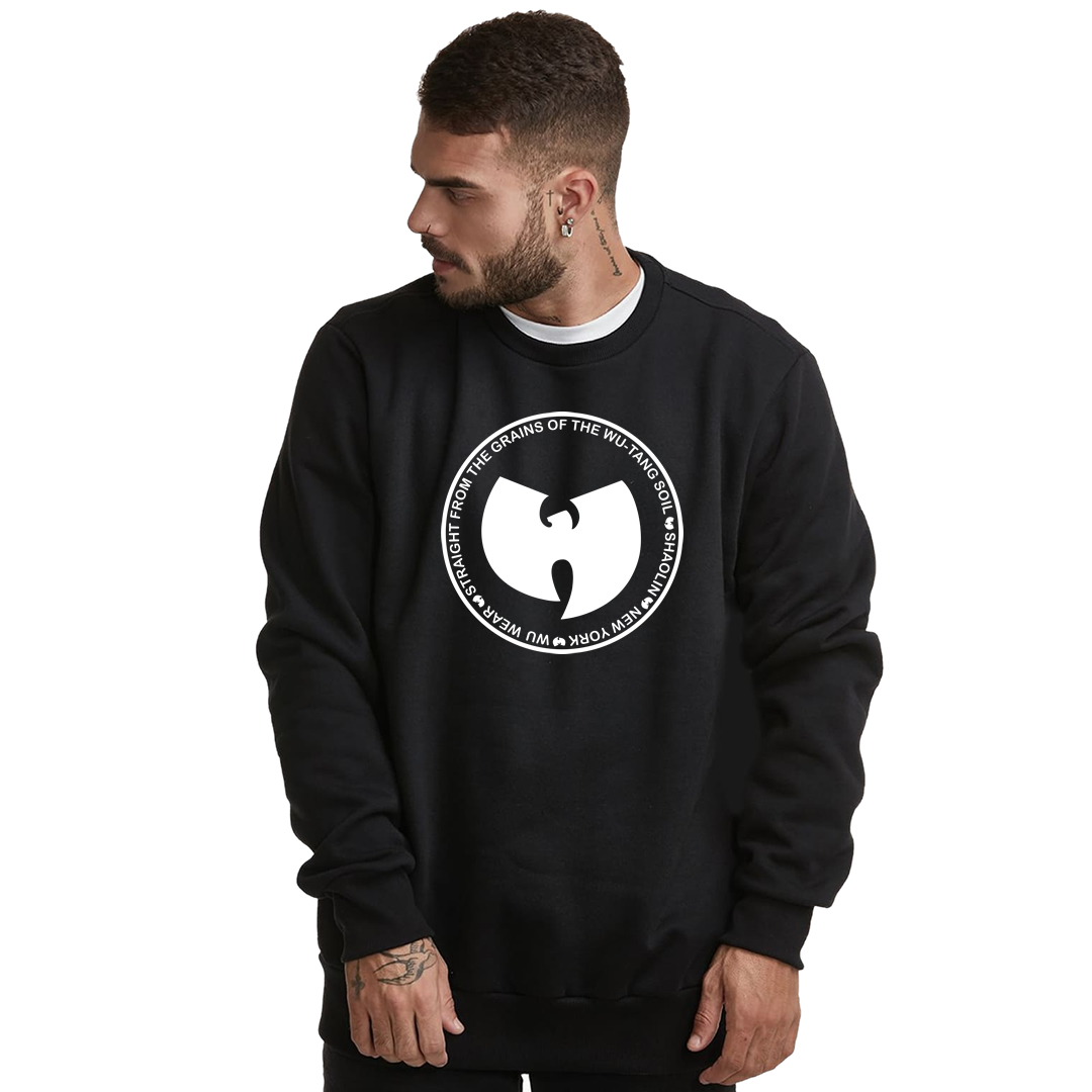 Moletom Fechado Wu Tang Clan Interior Flanelado Stamp Branco