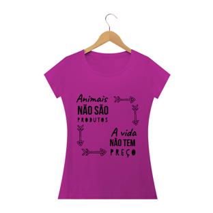 Nome do produtoT Shirt Vegana - Animais não são produtos a vida não tem preço