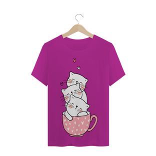 Nome do produtoCamiseta Gatinhos na Xícara (gatos)